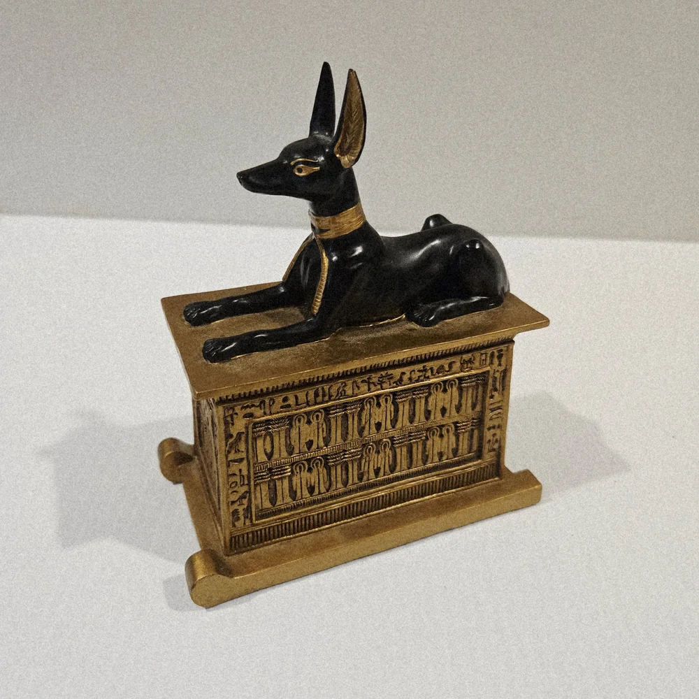 Summit Collection Laying Anubis Egyptian God Statue Figurine Black Gold